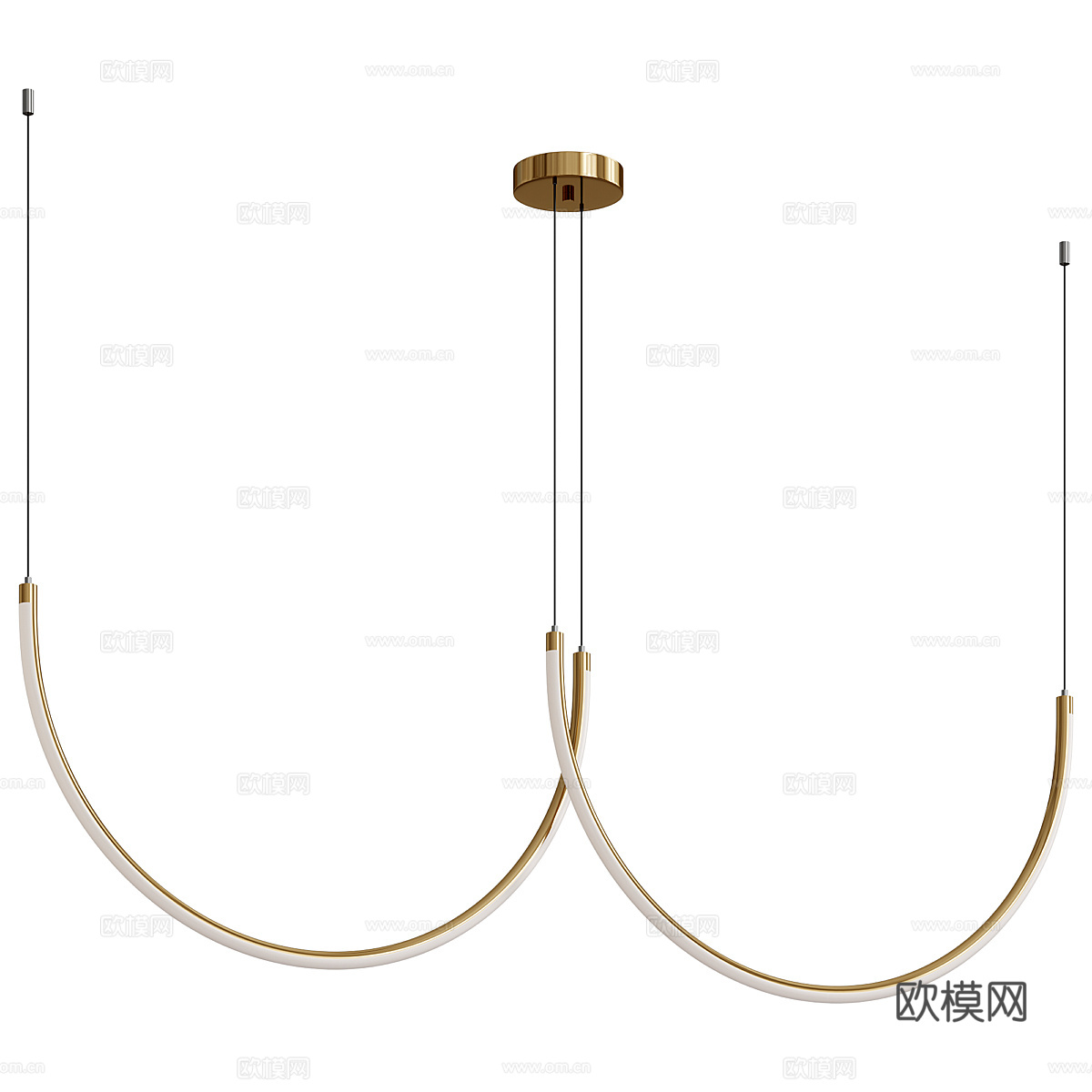 现代轻奢极简线性吊灯3d模型