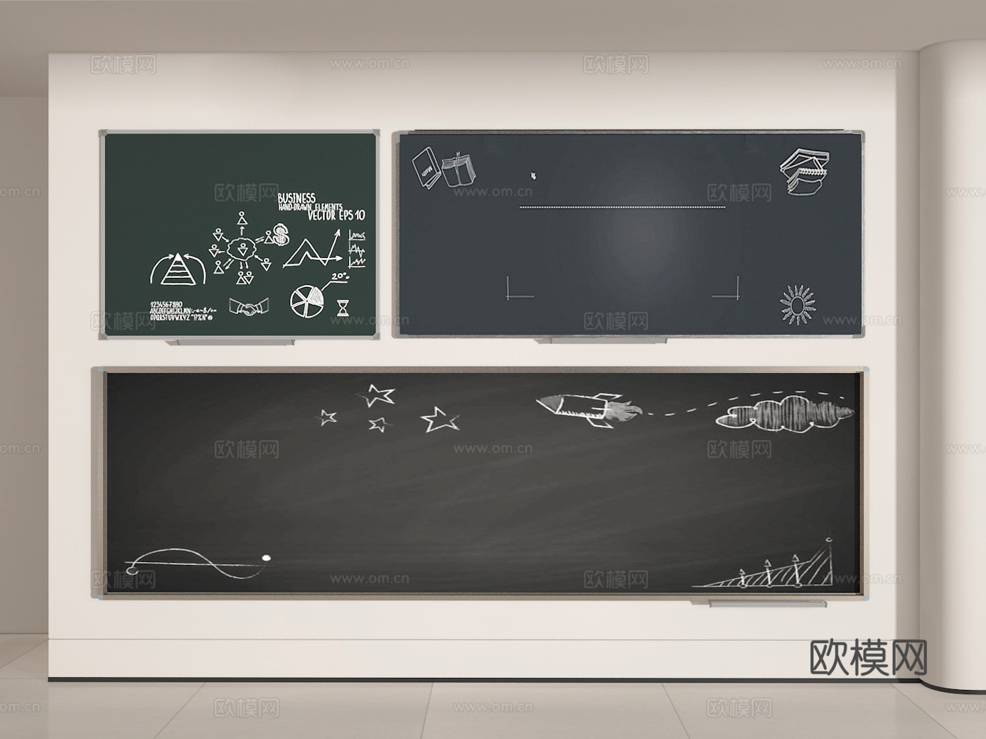 黑板3d模型