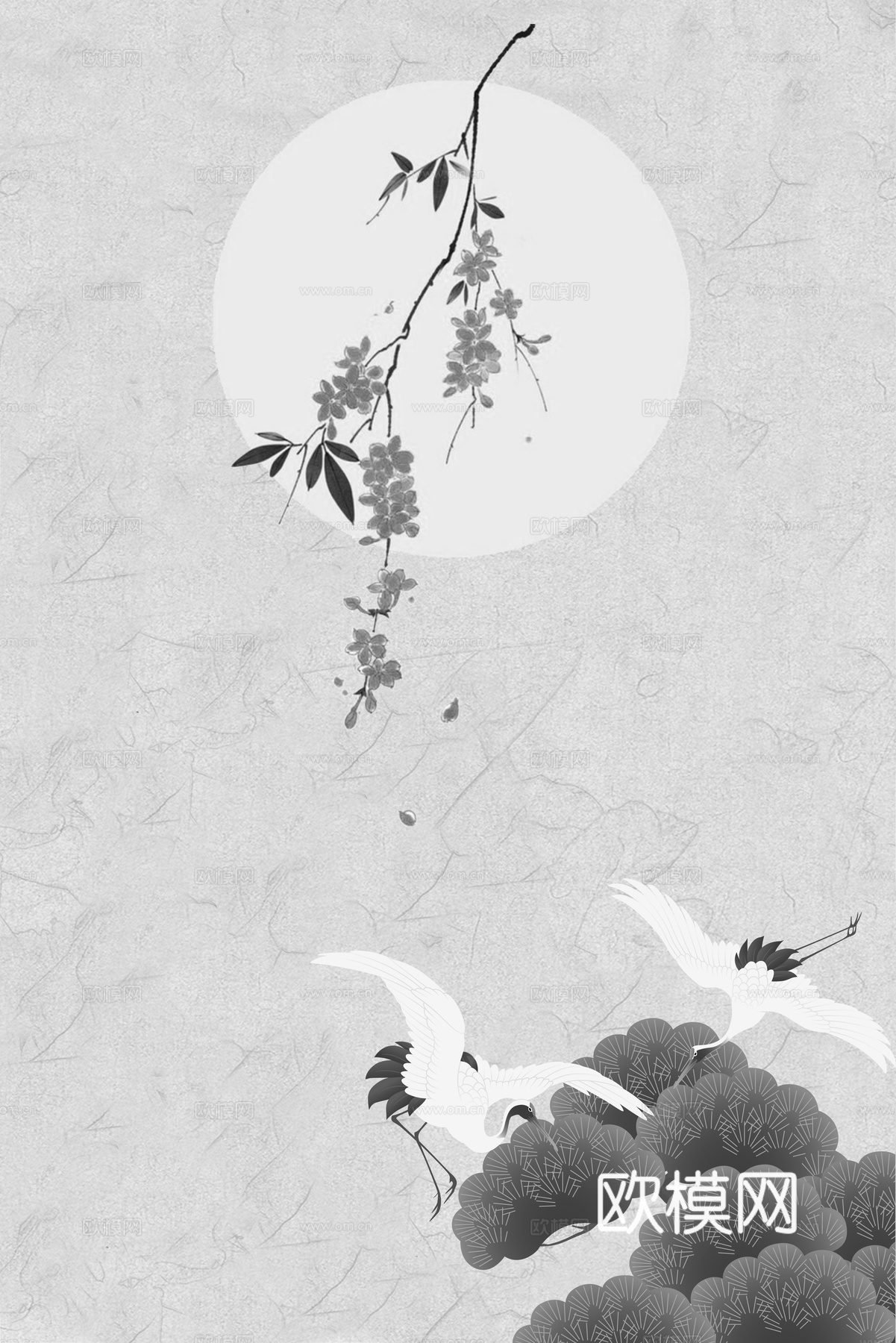 新中式抽象山水装饰画贴图
