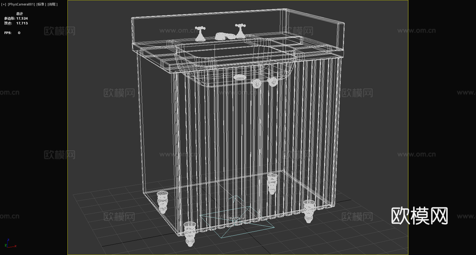 浴室柜 洗脸盆柜 储物柜 木柜 柜子3d模型
