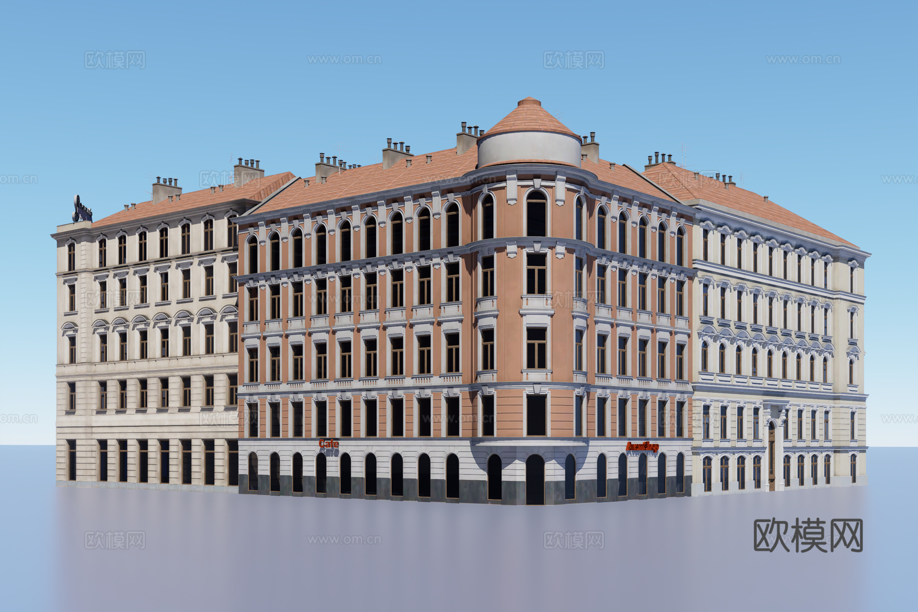 欧式多层围合建筑3d模型