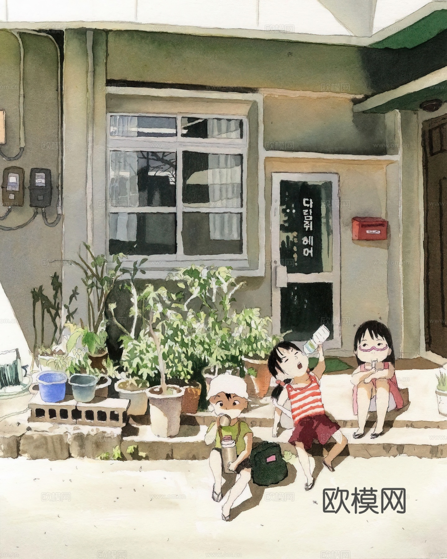 艺术挂画 挂画 装饰画 艺术画水彩插画下载