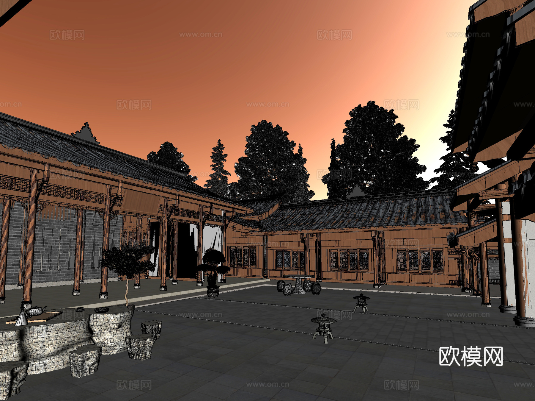 古建 庙宇 祠堂 中式建筑 寺庙3d模型