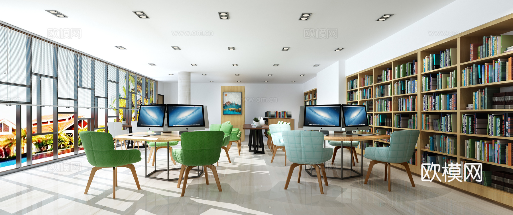 北欧阅览室3d模型