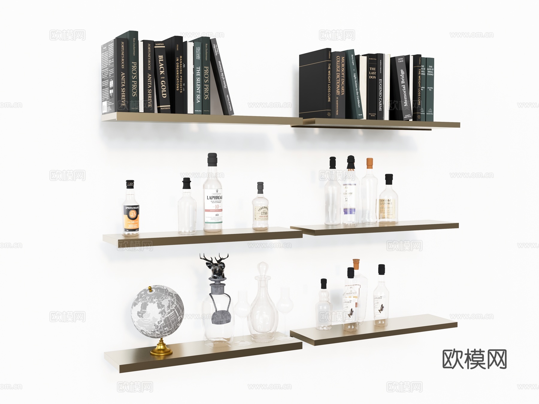 酒具摆件书本酒瓶su模型