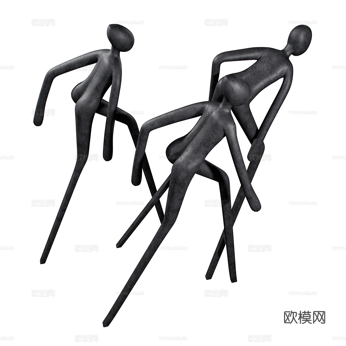 现代意式极简艺术雕塑摆件3d模型