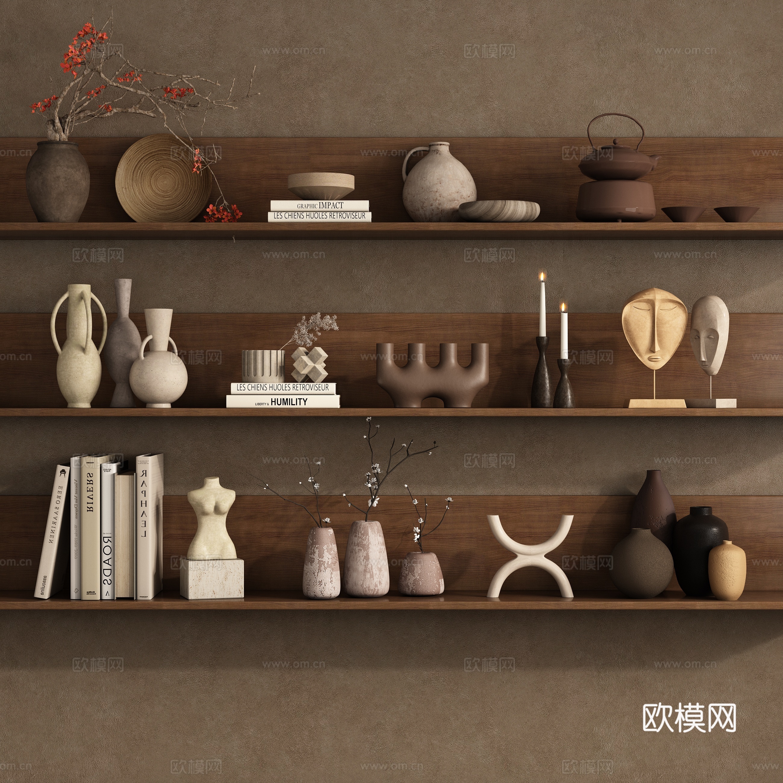 中古风饰品摆件 陶罐su模型