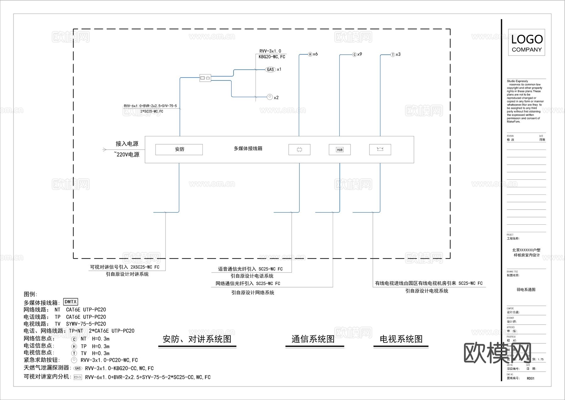 全屋机电施工图cad施工图