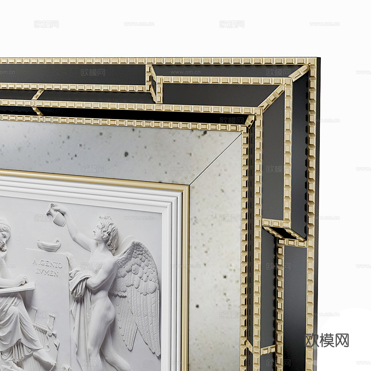 法式轻奢浮雕装饰挂画3d模型