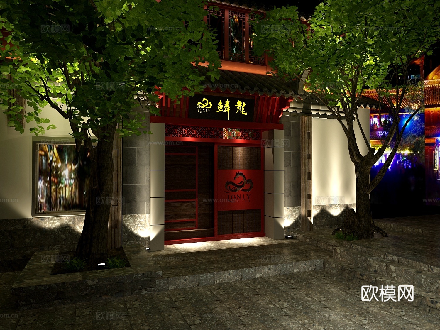 丽江古城门头3d模型
