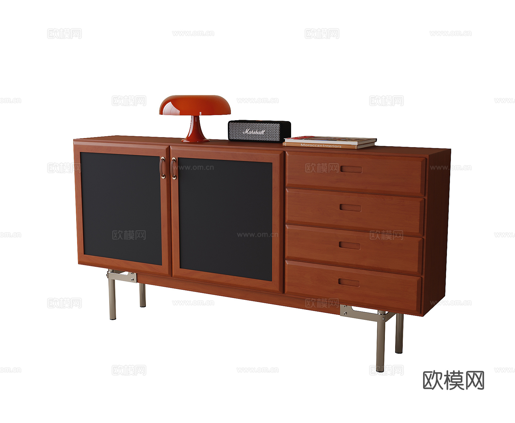现代边柜 玄关柜 台灯 矮鞋柜3d模型