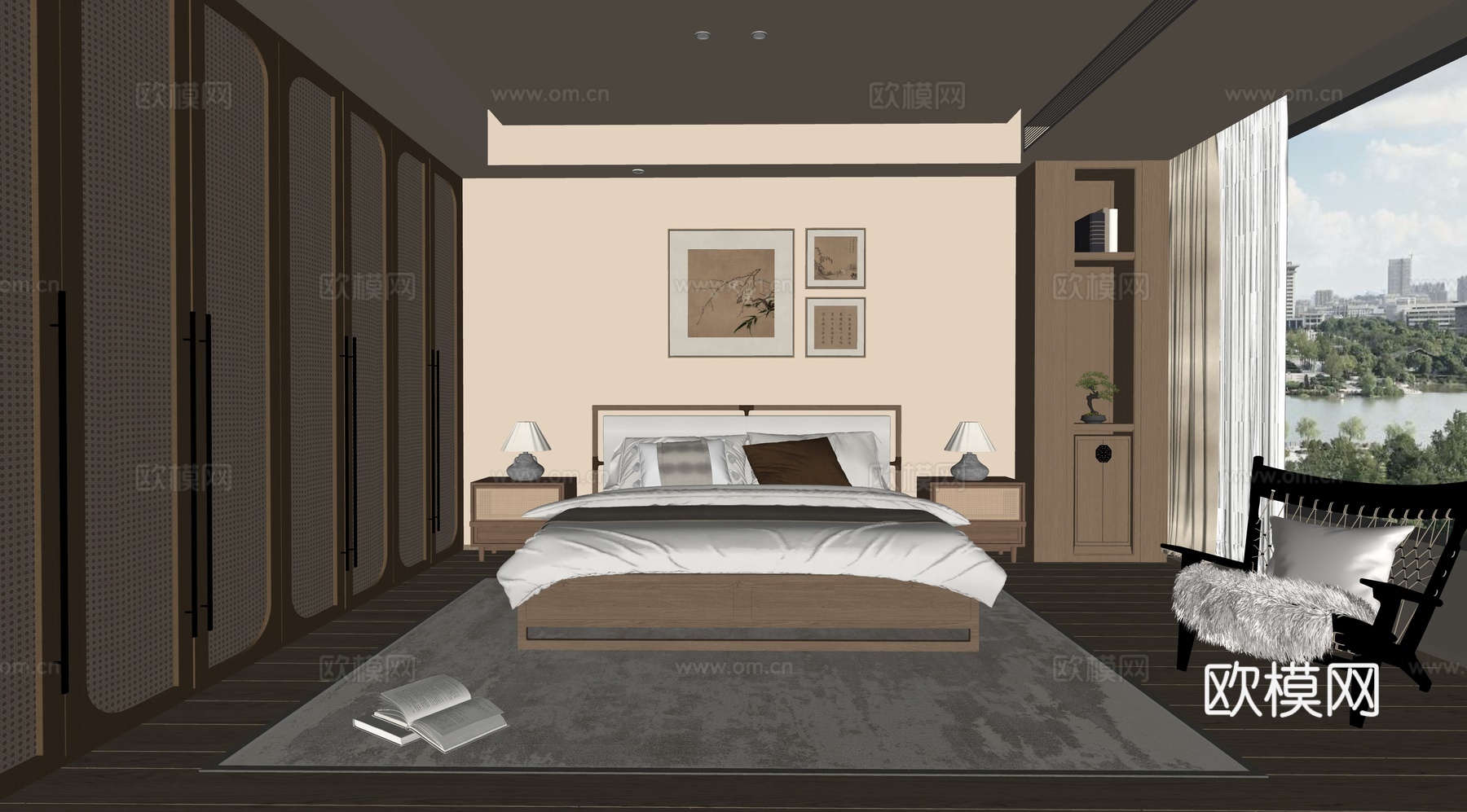 宋式家居卧室su模型