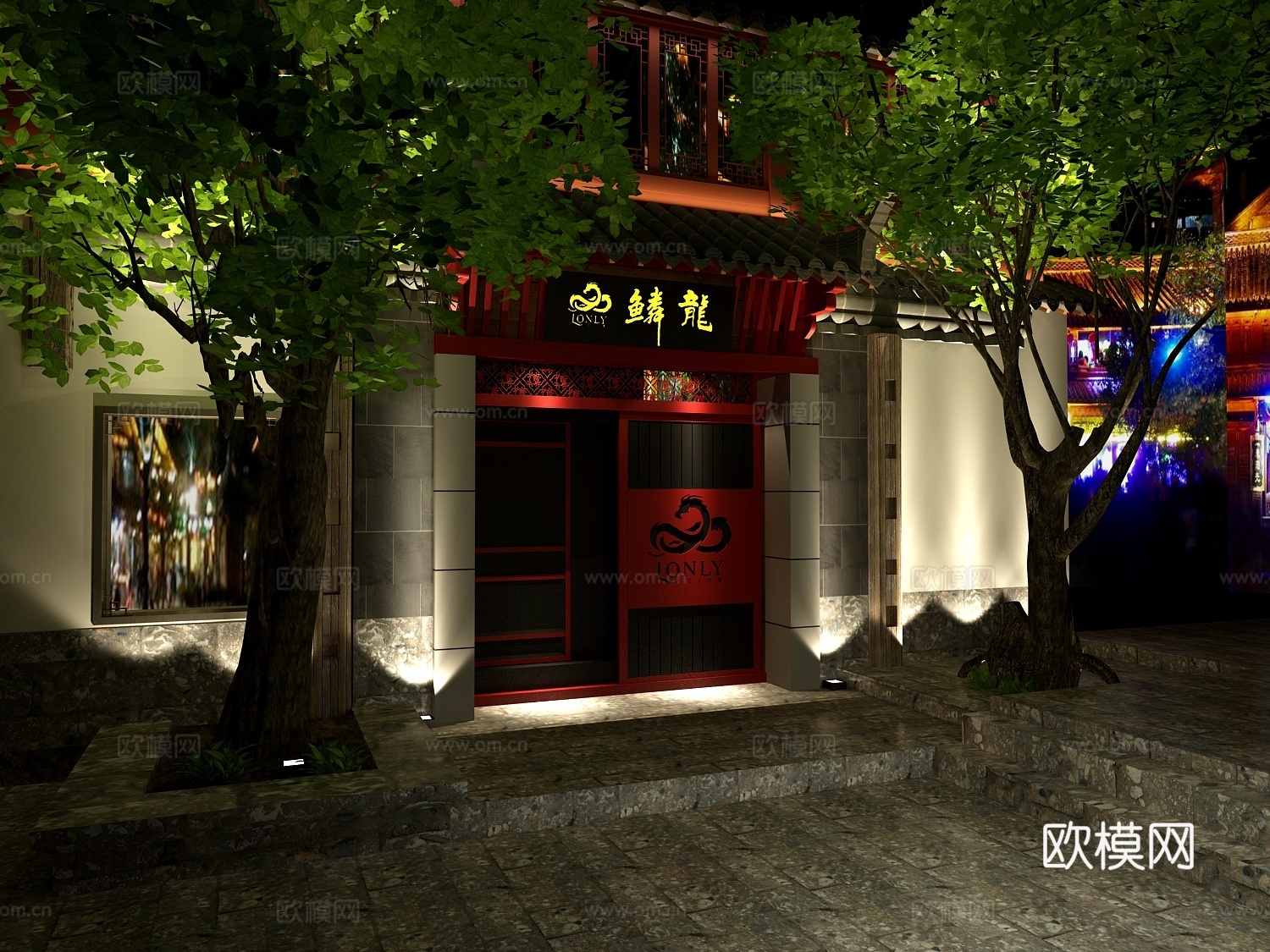 丽江古城门头3d模型