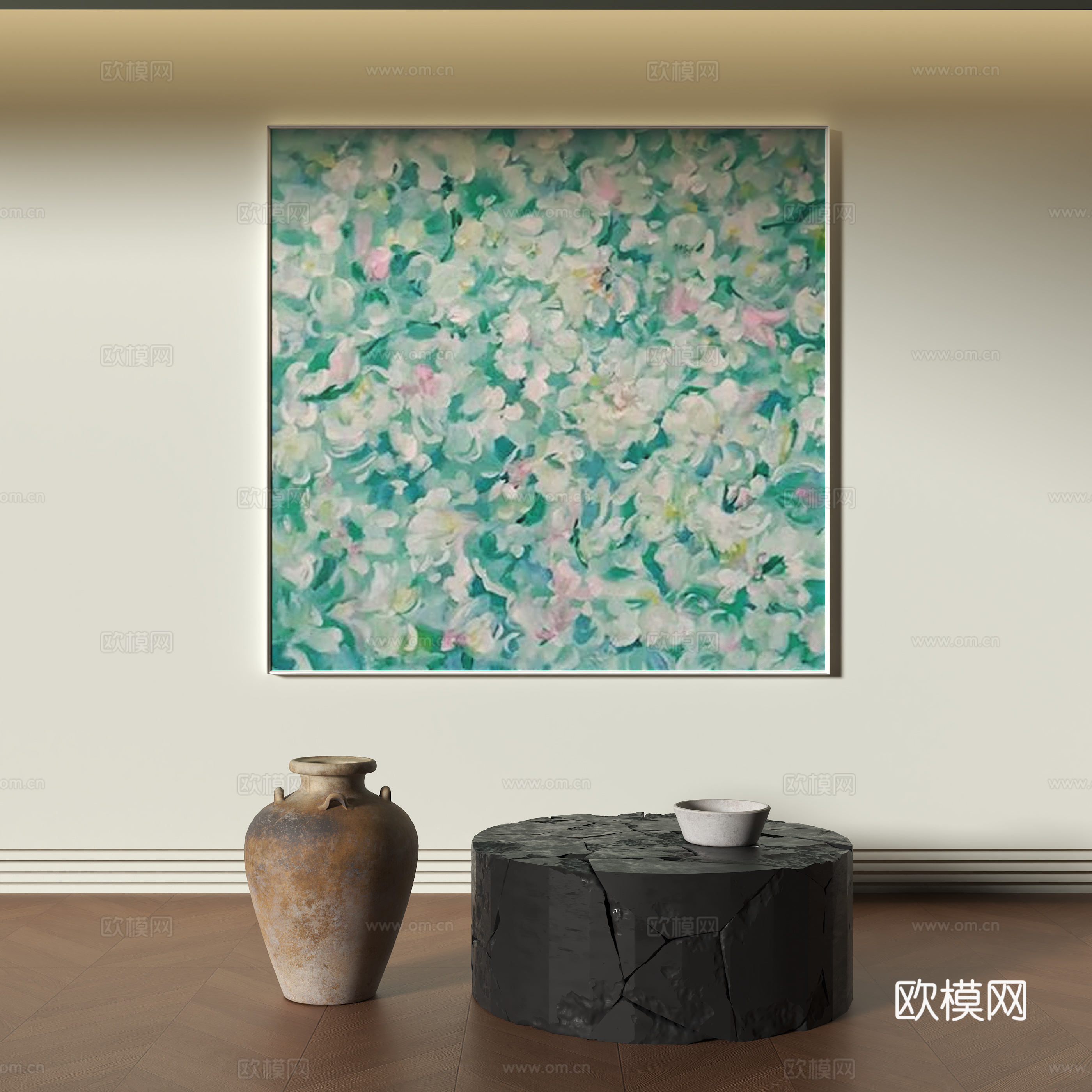 侘寂风装饰挂画su模型