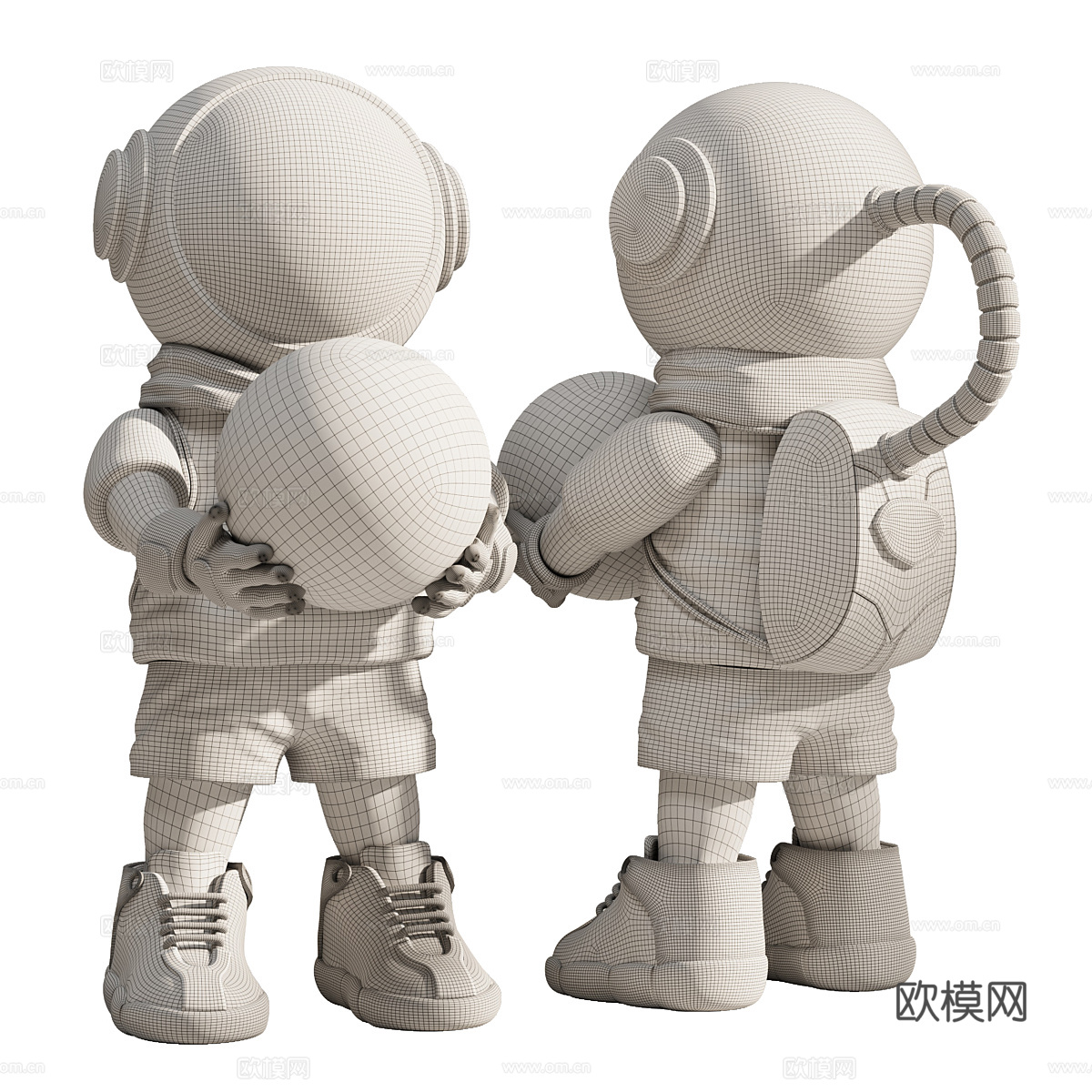 现代意式轻奢宇航员落地灯3d模型