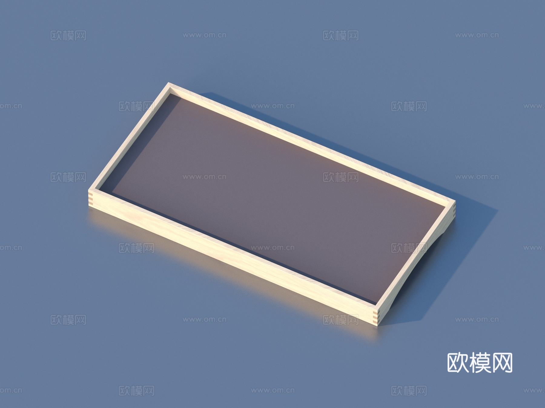 托盘 木盘 餐具3d模型
