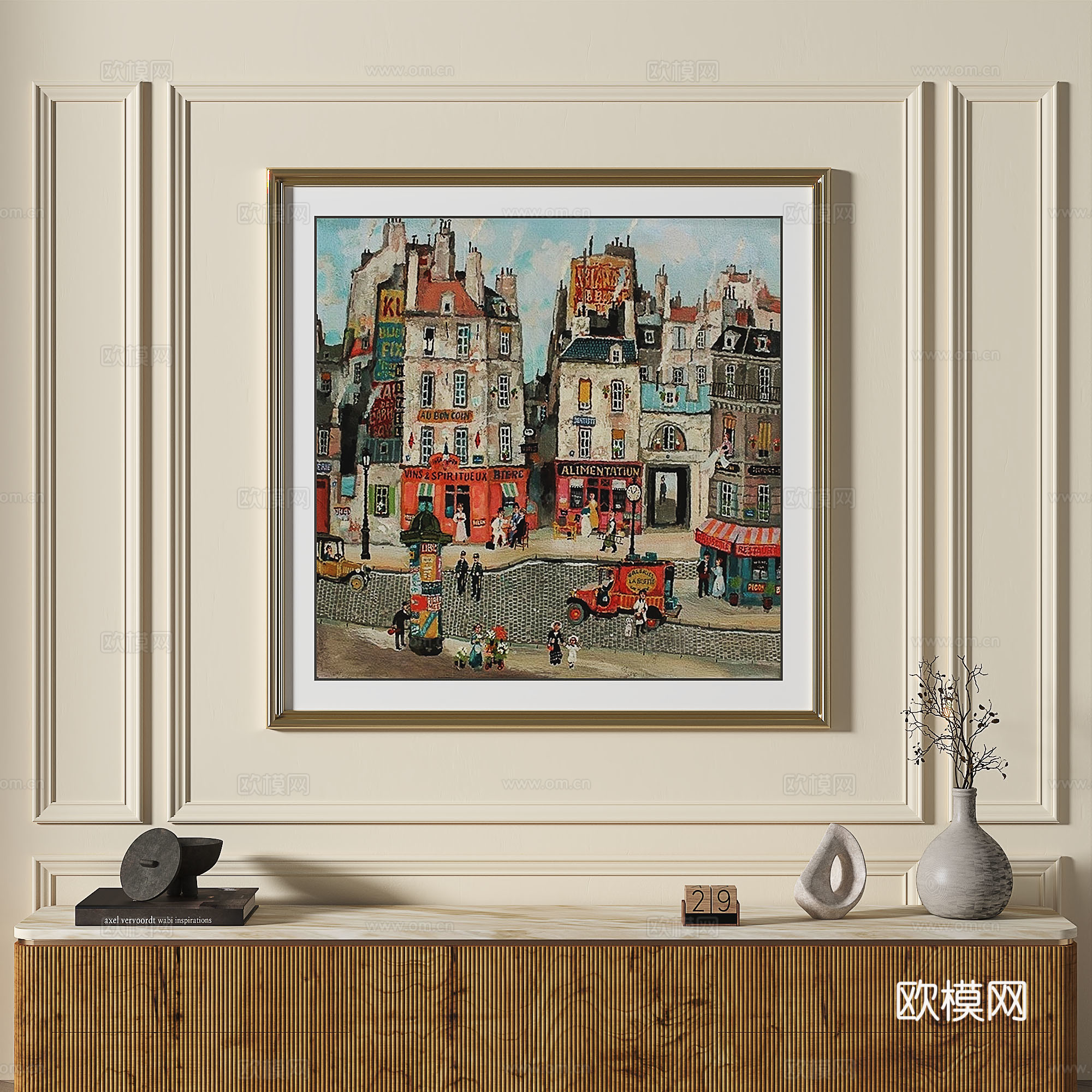 现代，法式，复古，简约，轻奢，抽象，装饰画3d模型