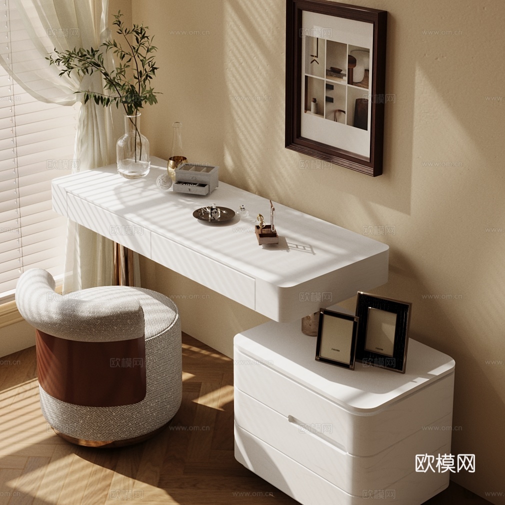 现代梳妆台 化妆台3d模型
