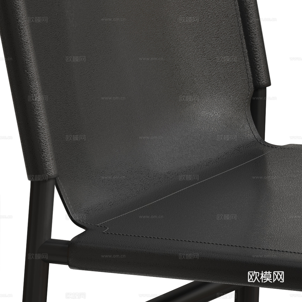 现代意式极简皮革椅子3d模型