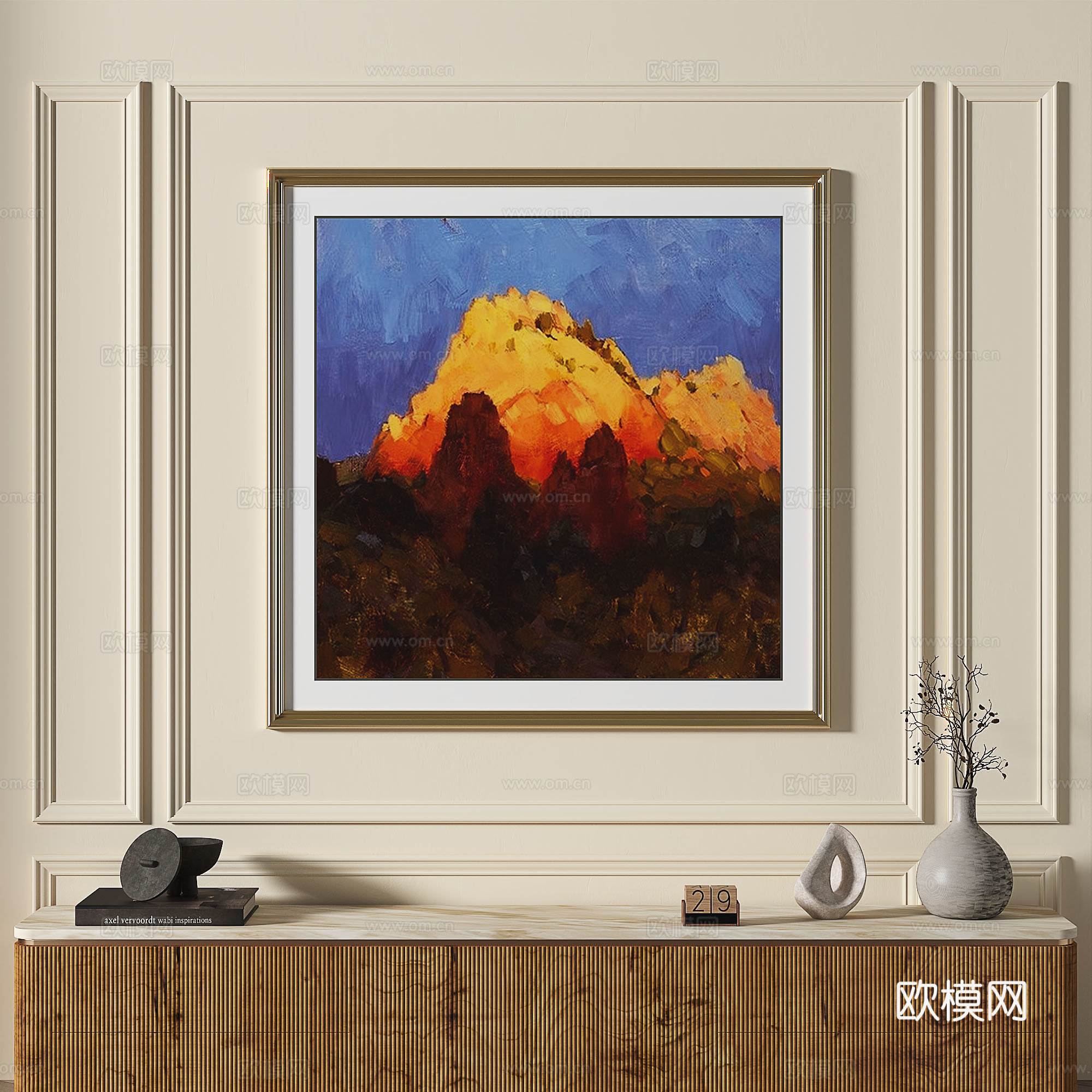 现代，法式，复古，简约，轻奢，抽象，装饰画3d模型
