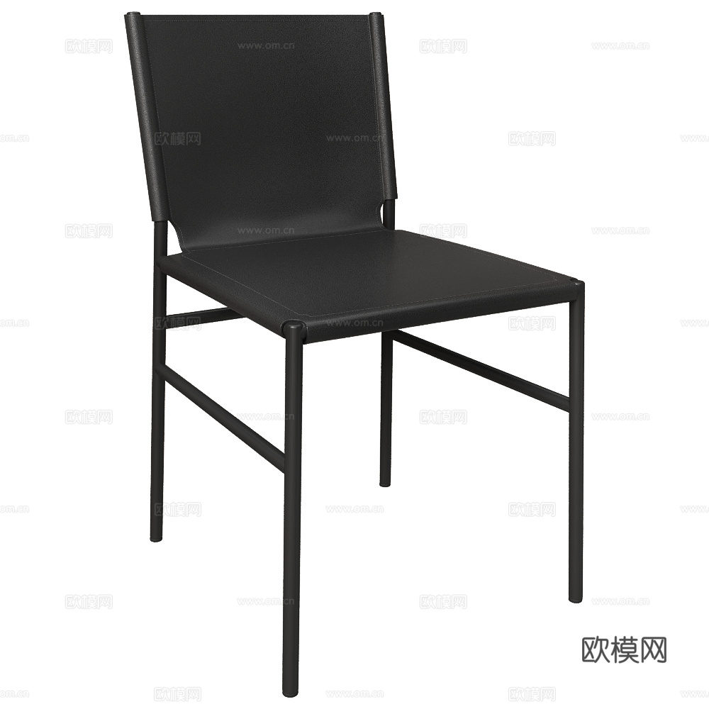 现代意式极简皮革椅子3d模型