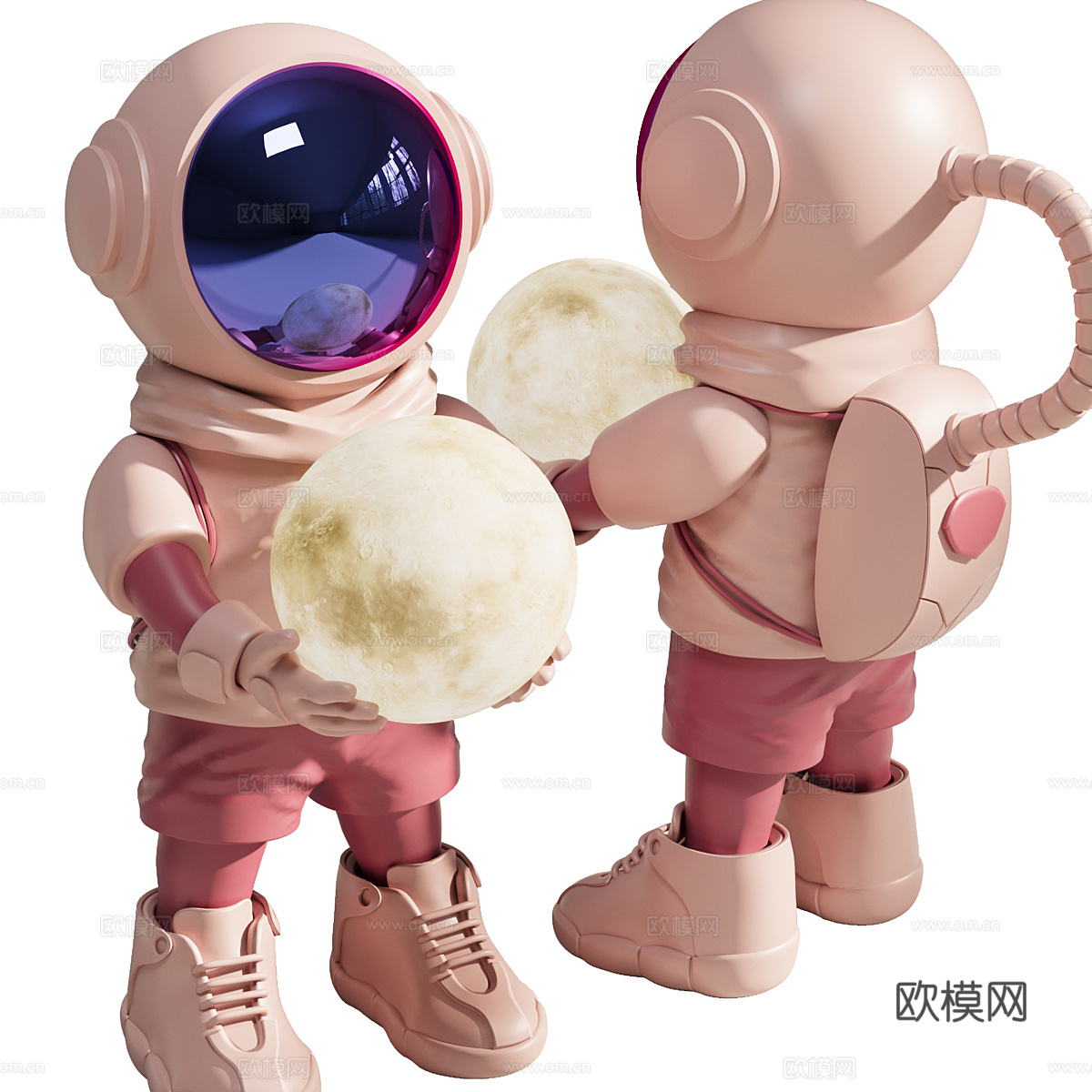 现代意式轻奢宇航员落地灯3d模型