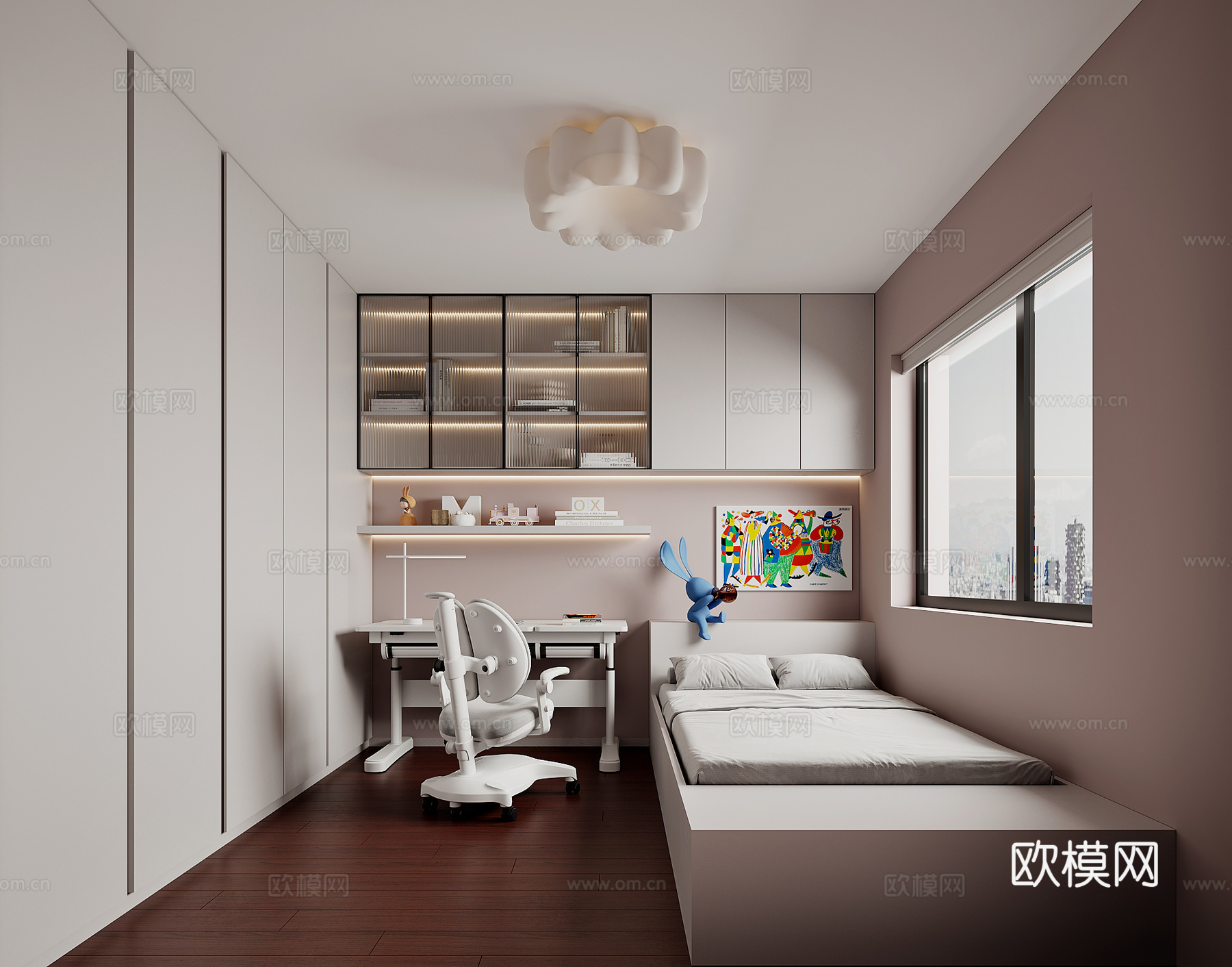 现代儿童房3d模型下载