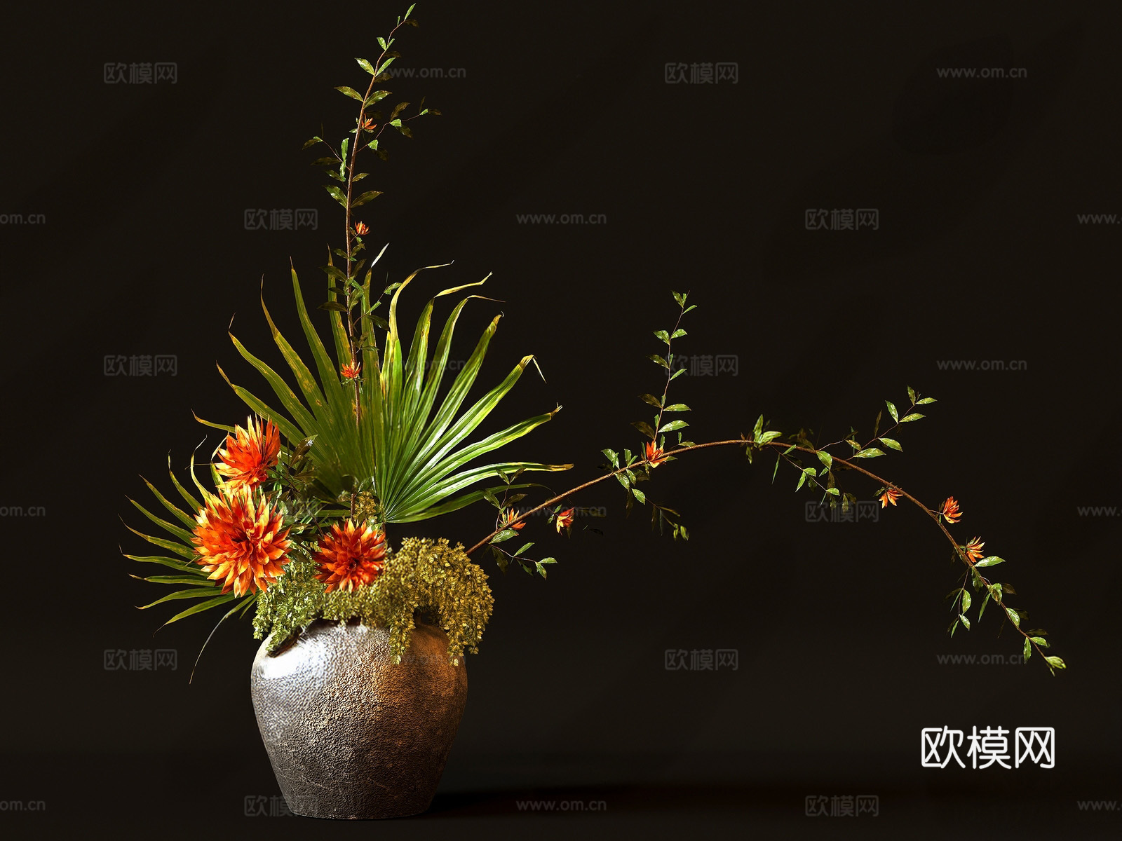 现代花瓶花艺su模型