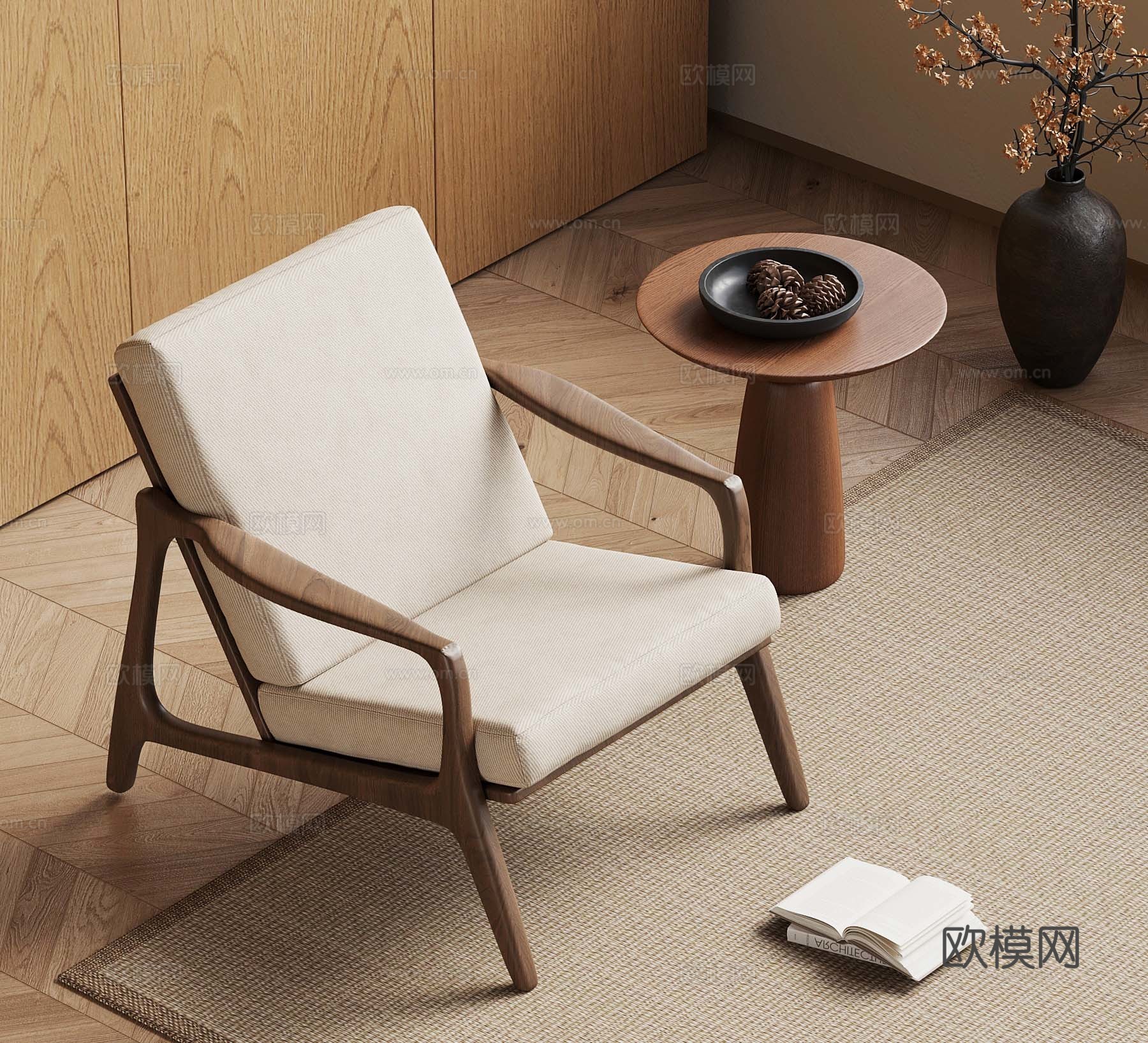 法式中古风休闲椅 现代休闲椅3d模型