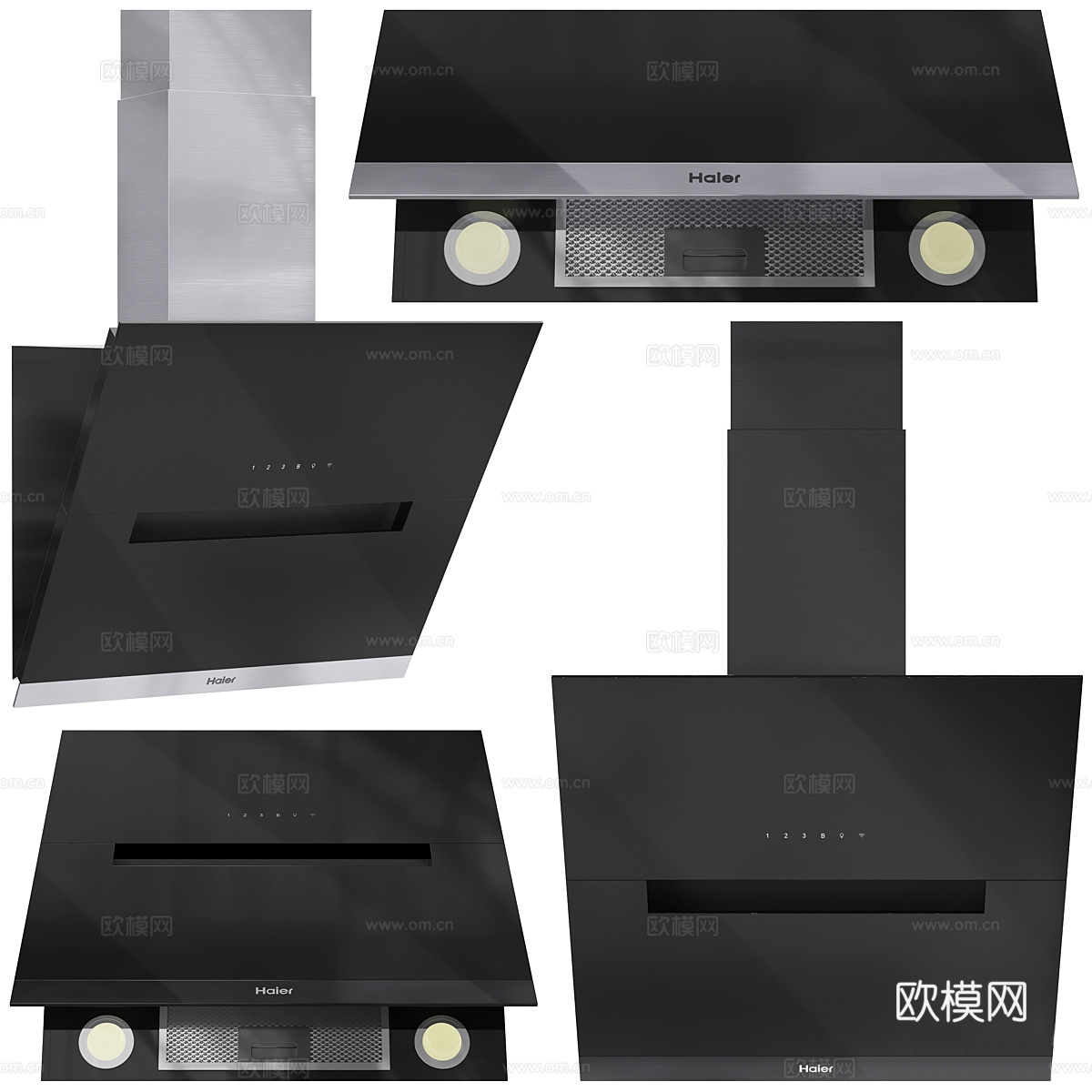 现代厨房电器套装3d模型