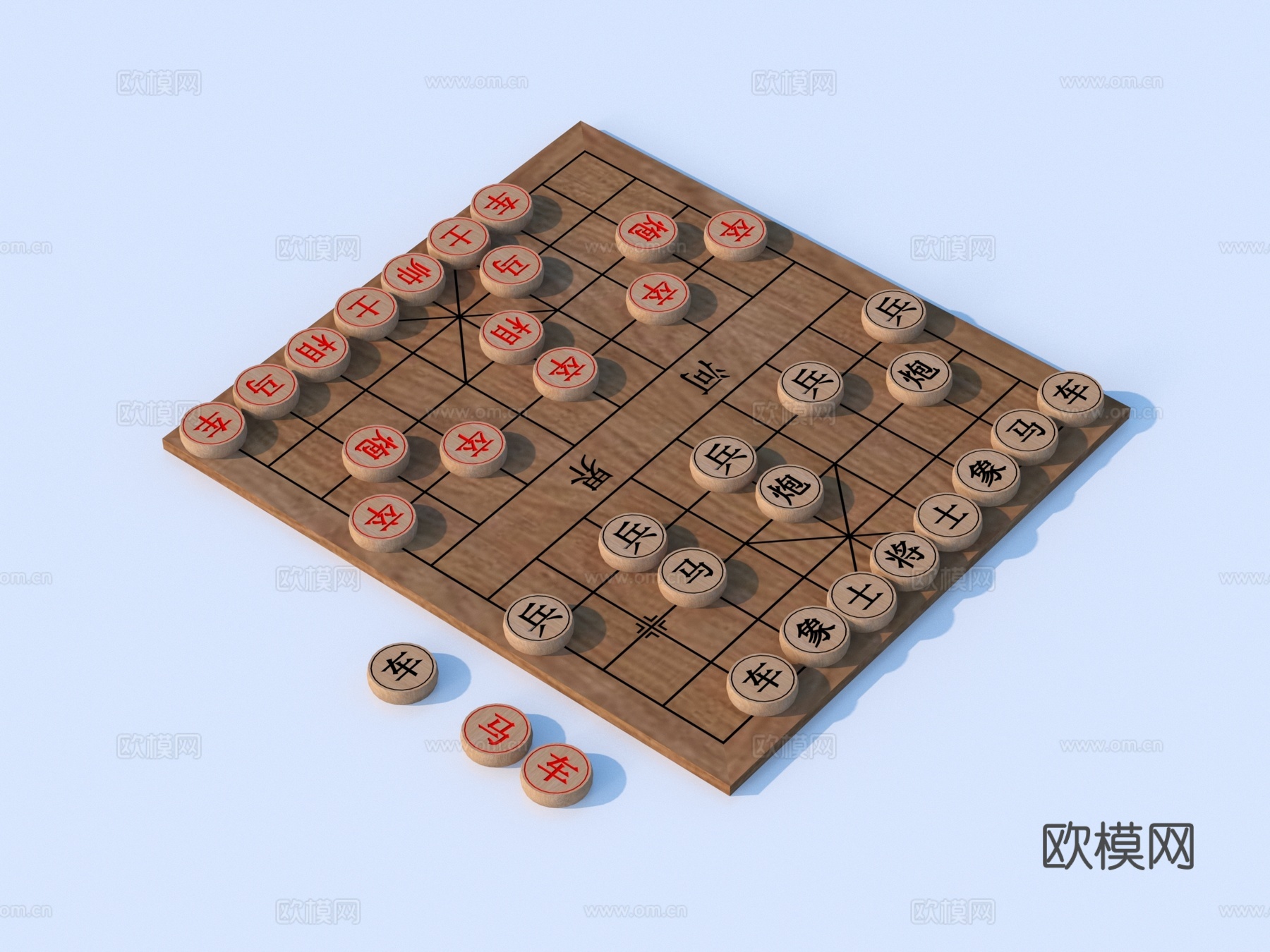 中国象棋 棋牌娱乐 棋盘3d模型