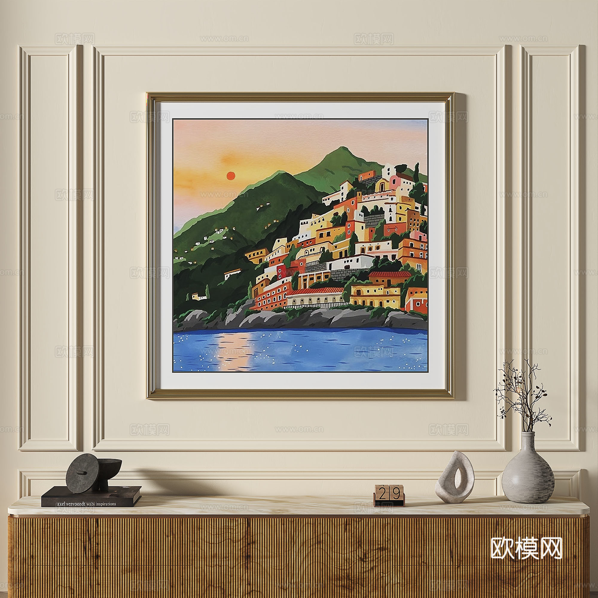法式，现代，复古，简约，抽象，轻奢，装饰画3d模型