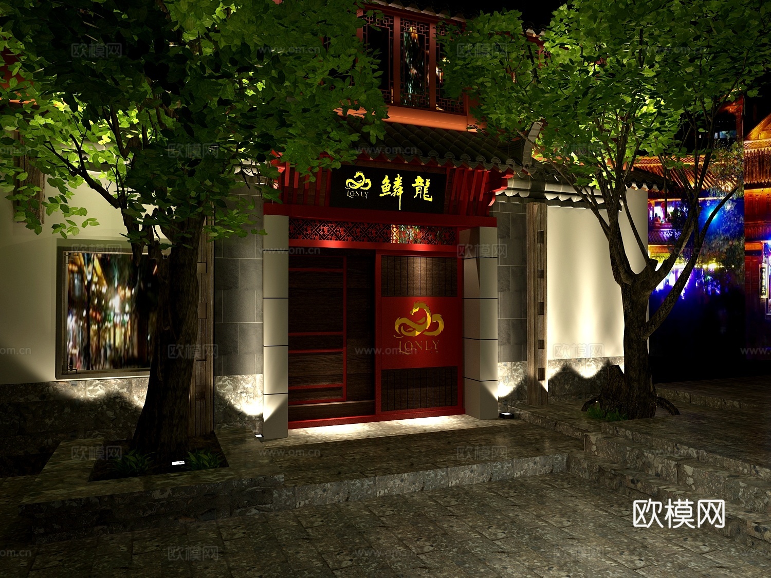 丽江古城门头3d模型