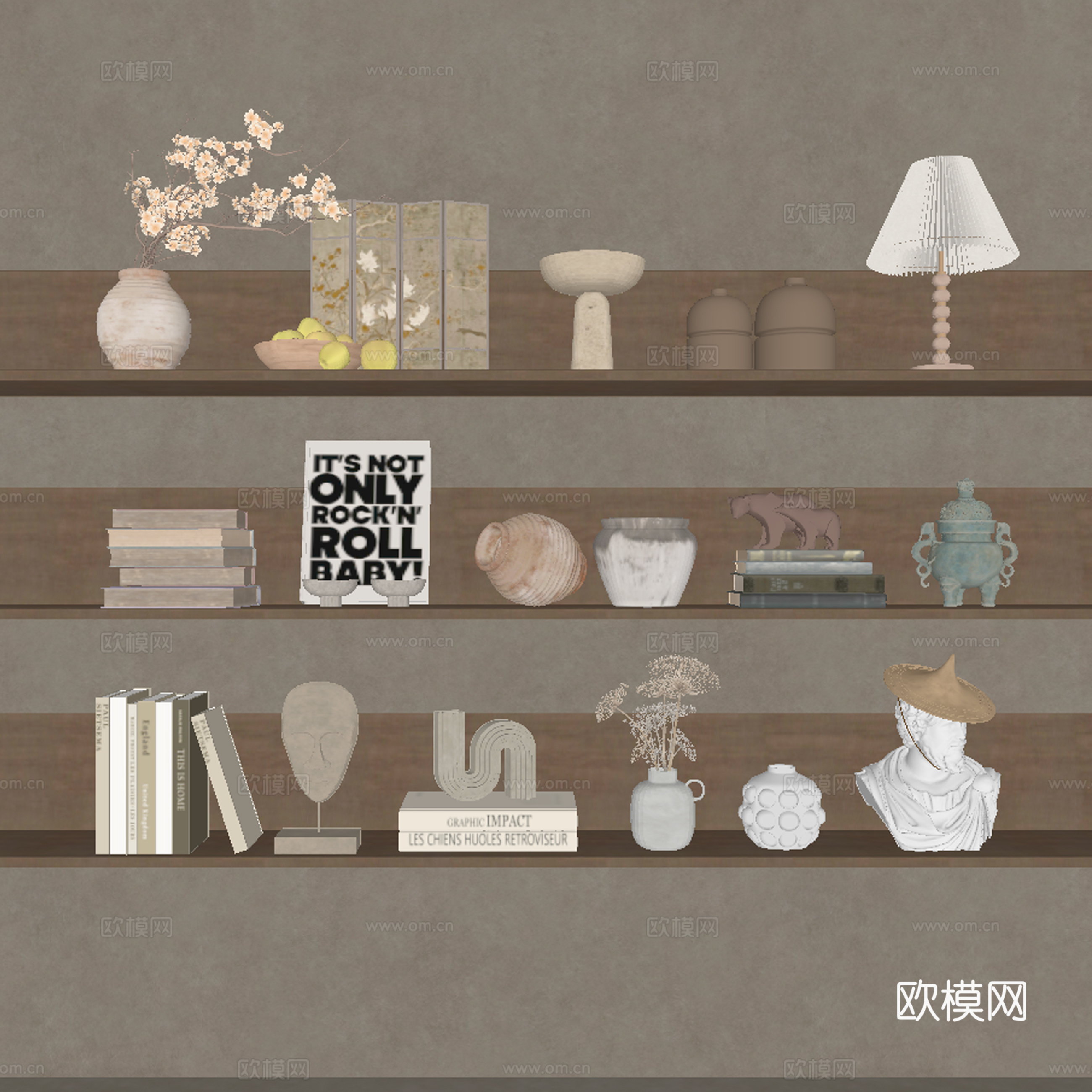 中古风饰品摆件 陶罐su模型