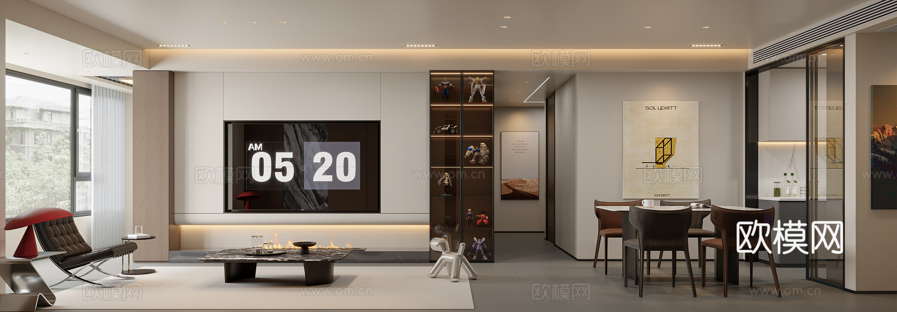 意式輕奢客餐廳3d模型下載（渲染圖4）