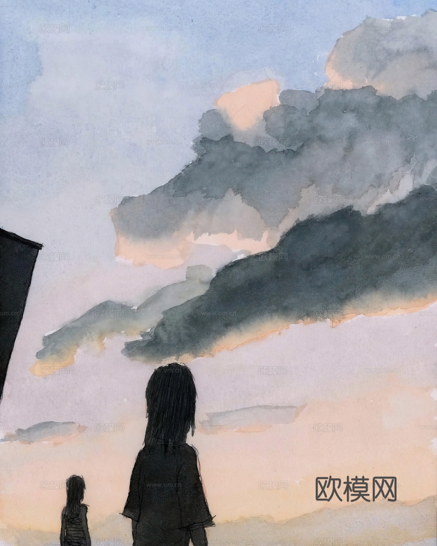 艺术挂画 挂画 装饰画 艺术画水彩插画