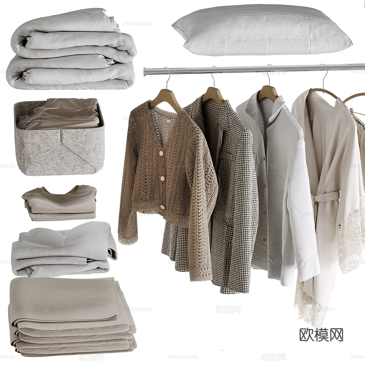 现代女士服饰鞋帽3d模型