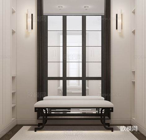 简法换鞋凳su模型