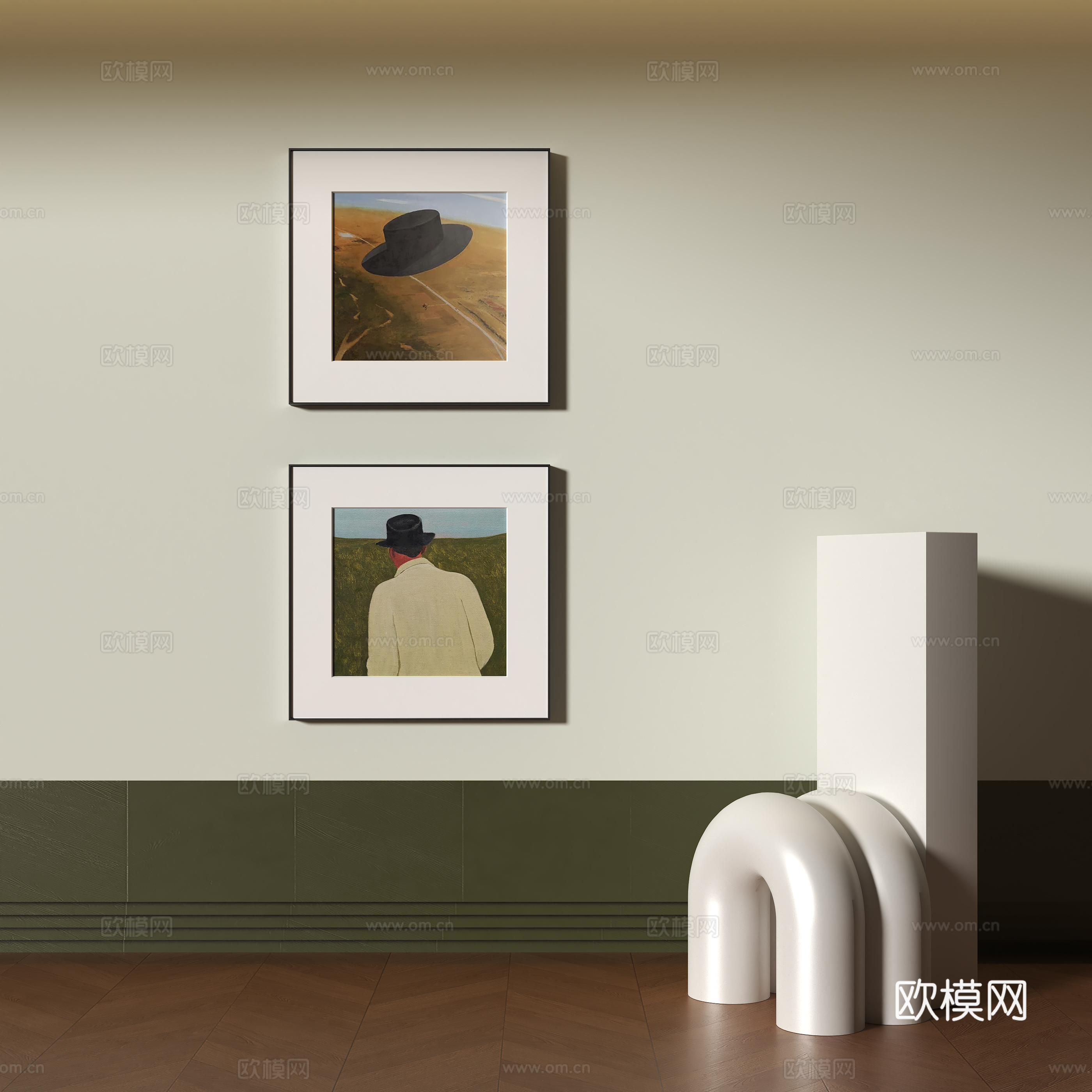 现代装饰挂画组合su模型