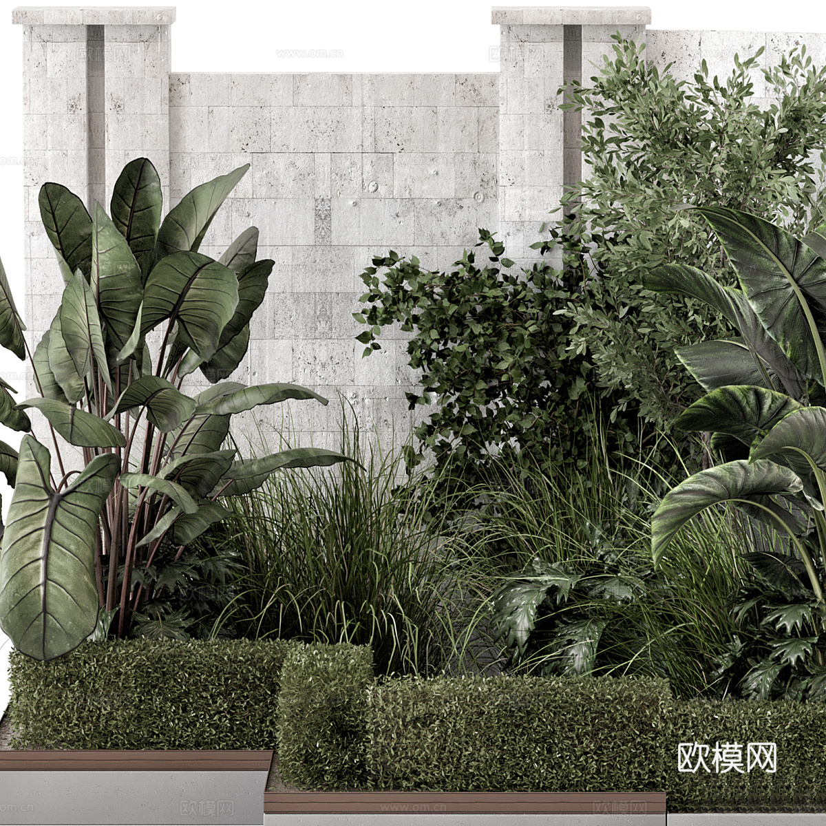 现代意式庭院局部景观3d模型
