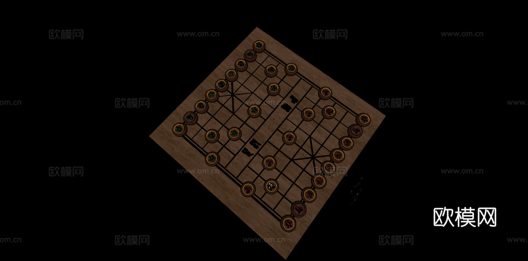 象棋棋盘su模型