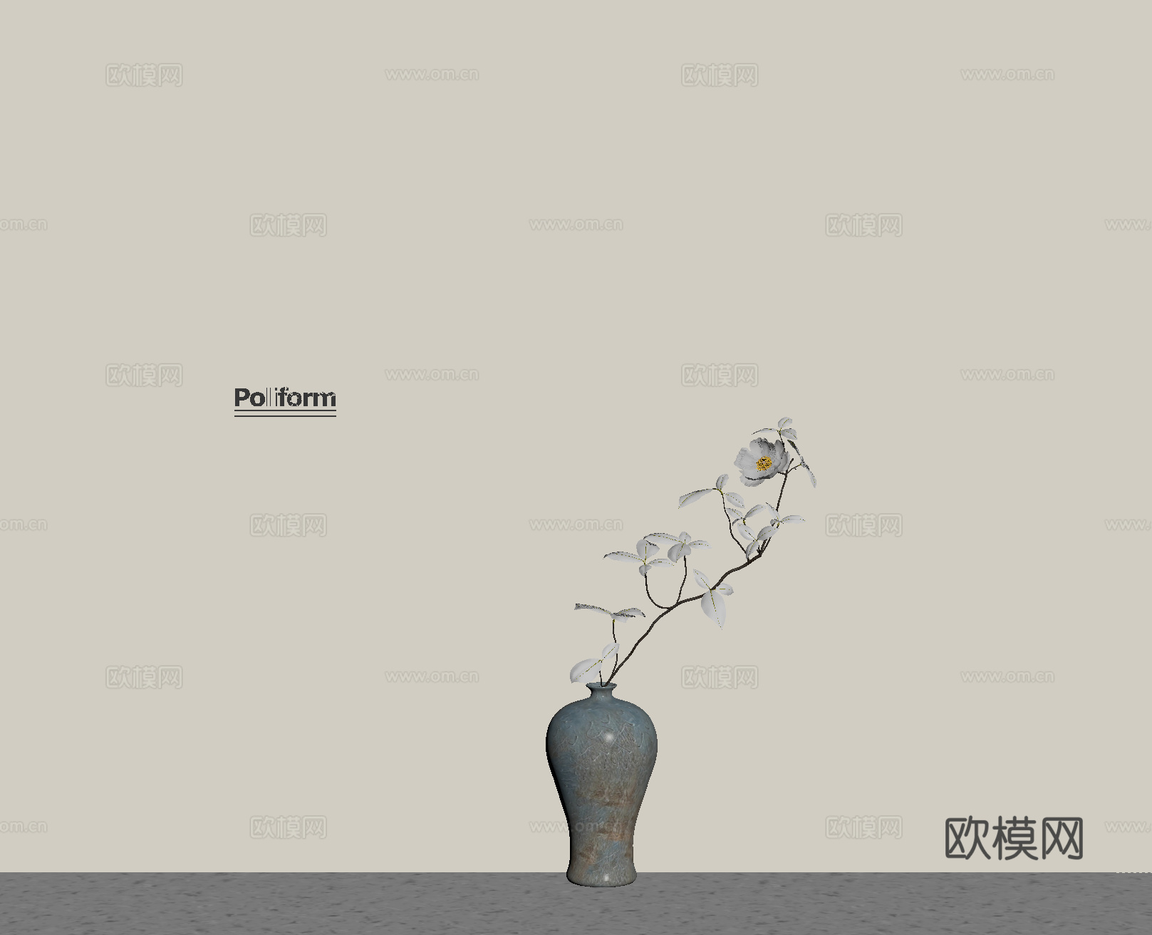 花艺花瓶 陶罐su模型