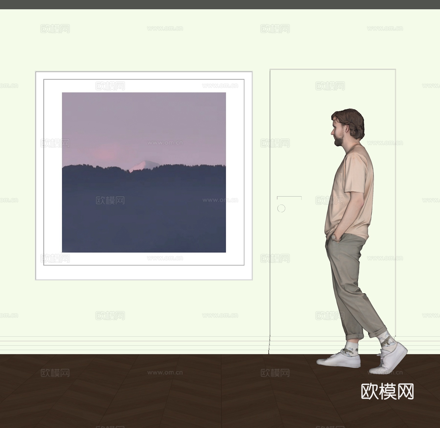 现代装饰挂画su模型