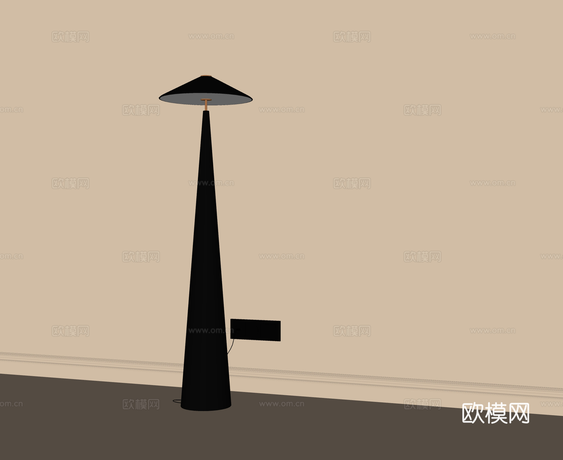 现代落地灯su模型下载（渲染图2）