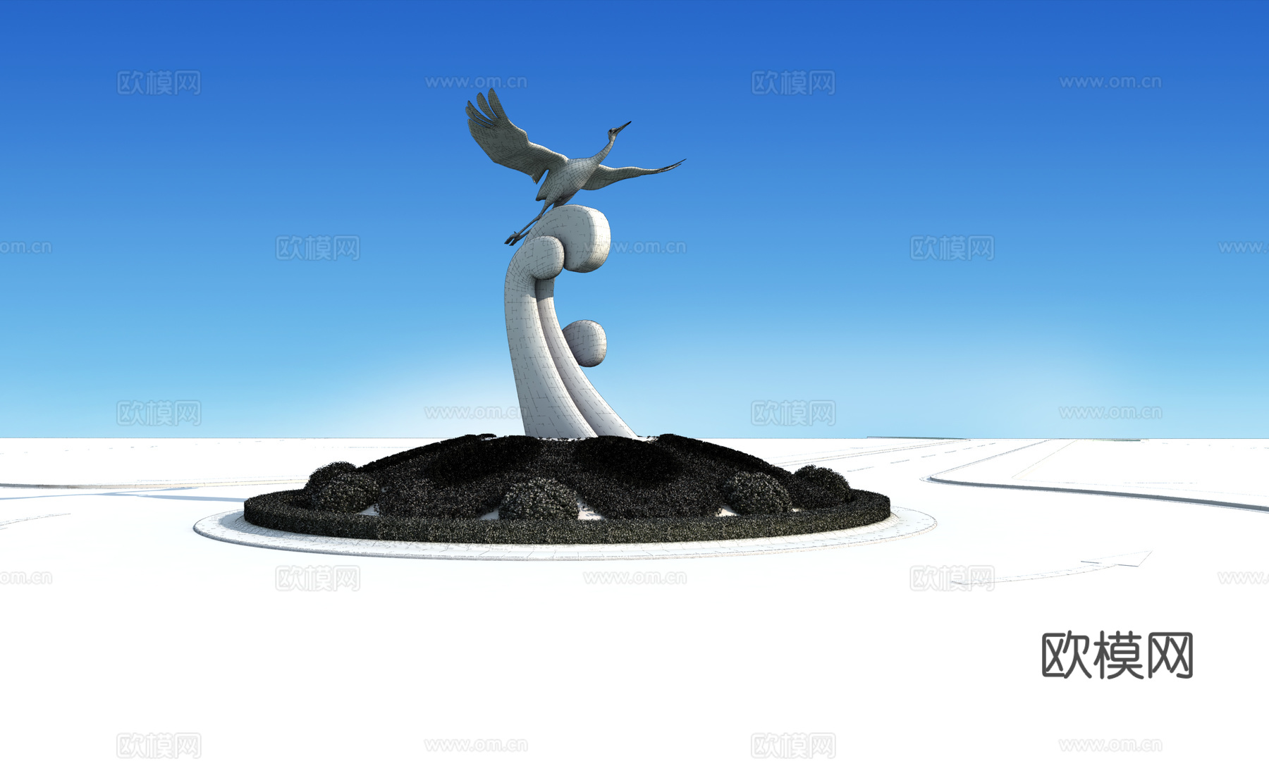 现代转盘花坛雕塑3d模型
