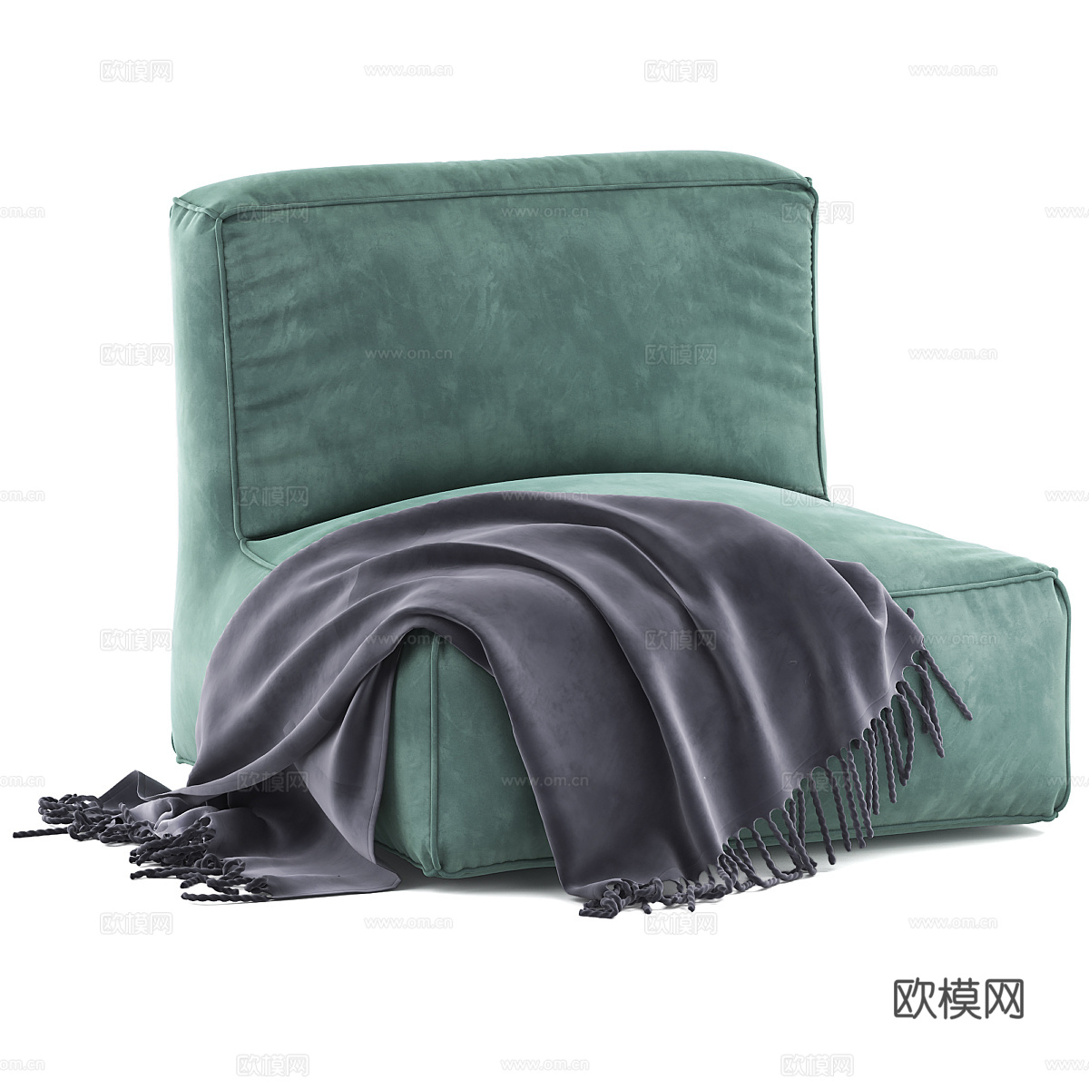 现代意式布艺沙发椅3d模型