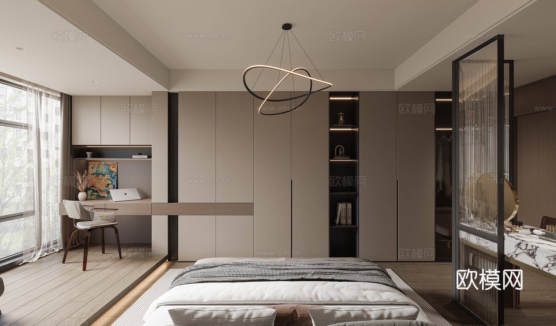 现代衣柜3d模型下载