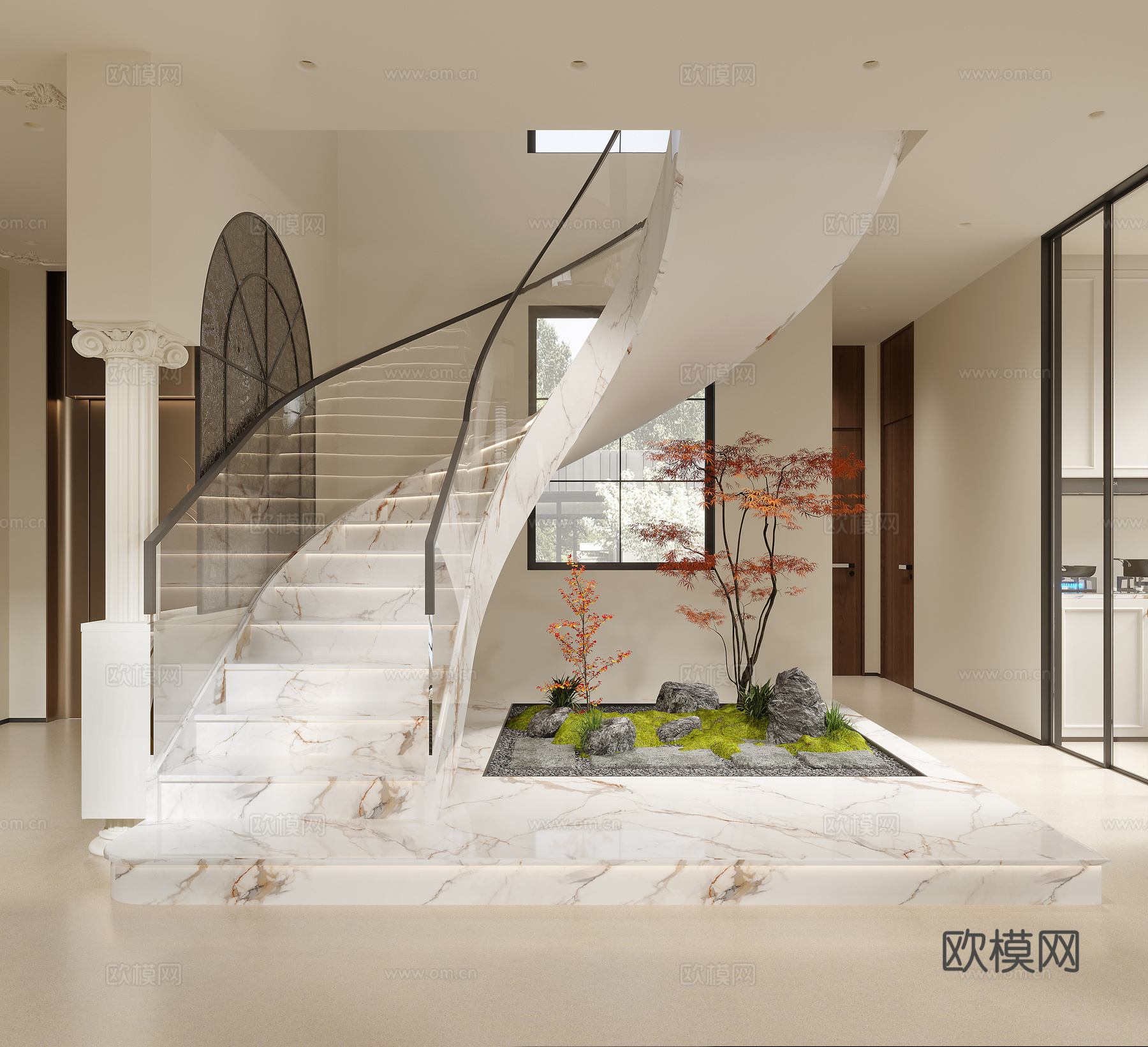 现代楼梯间3d模型
