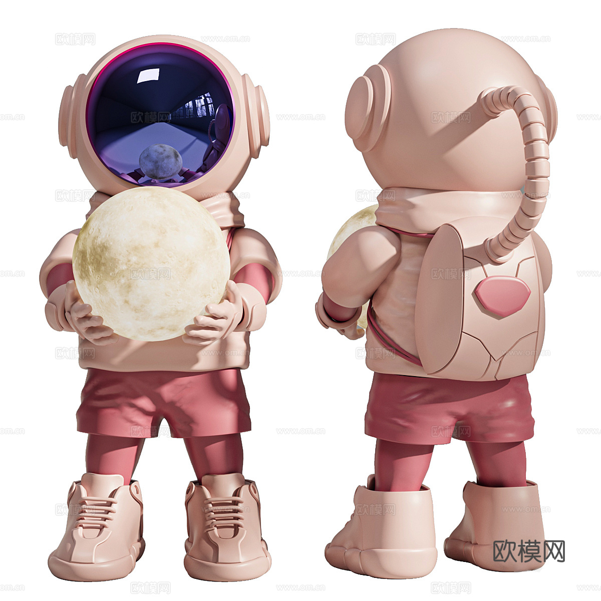 现代意式轻奢宇航员落地灯3d模型