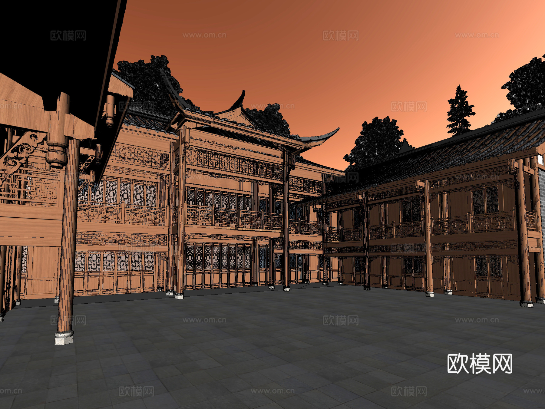 古建 庙宇 祠堂 中式建筑 寺庙3d模型